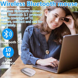 Wireless Bluetooth Mouse With Card Reader (Up To 2Tb) Mini Portable Lightweight Silent Rechargeable Optical Cordless Mice For Pc Laptop Tablet Smartphone Android Windows Girl Boy Gift (Silver)