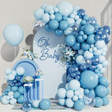 138Pcs Blue Balloon Arch Garland Kit With Different Size Metallic Maca