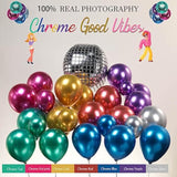 Chrome Balloon Grad Balloon Garland Arch Kit 130Pcs Disco Party Decorations With Metallic Purple Teal Red Hot Pink Blue &Disco Ball Balloons For 80S 90S Birthday Prom 2025 Graduation Decorations