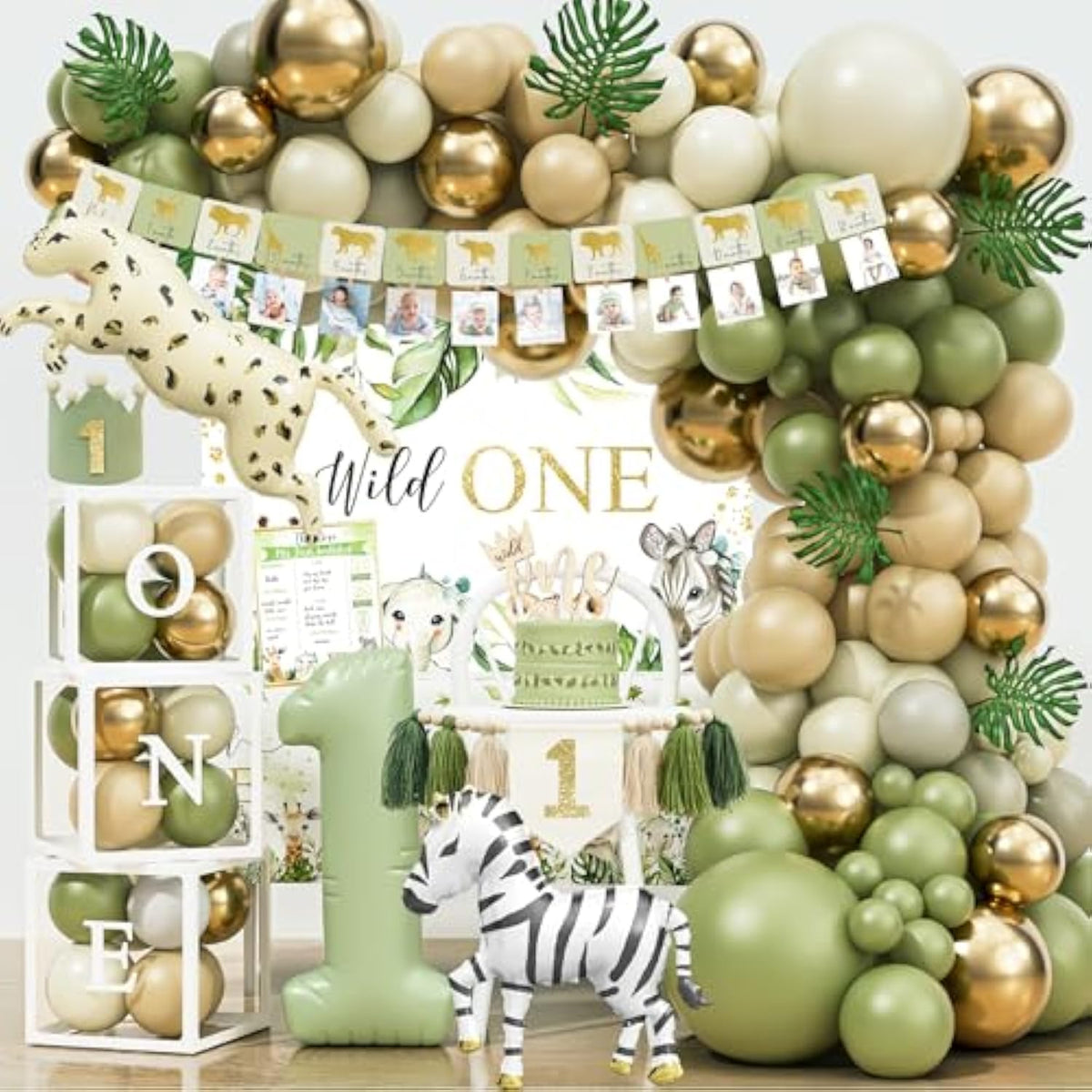 Wild One Birthday Decorations Party Supplies, Jungle Theme First Birthday Decorations For Boy Or Girl