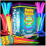 400-Pack PartySticks Glow Sticks 8-Inch Light Up Party Favors and Accessories