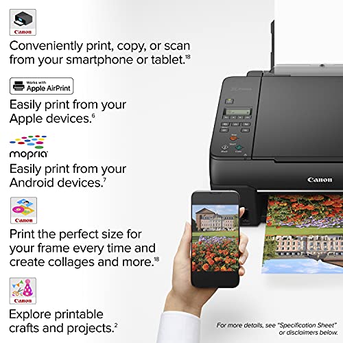 Pixma G620 Wireless Megatank Photo All-In-One Printer [Print, Copy, Scan], Black,Works With Alexa