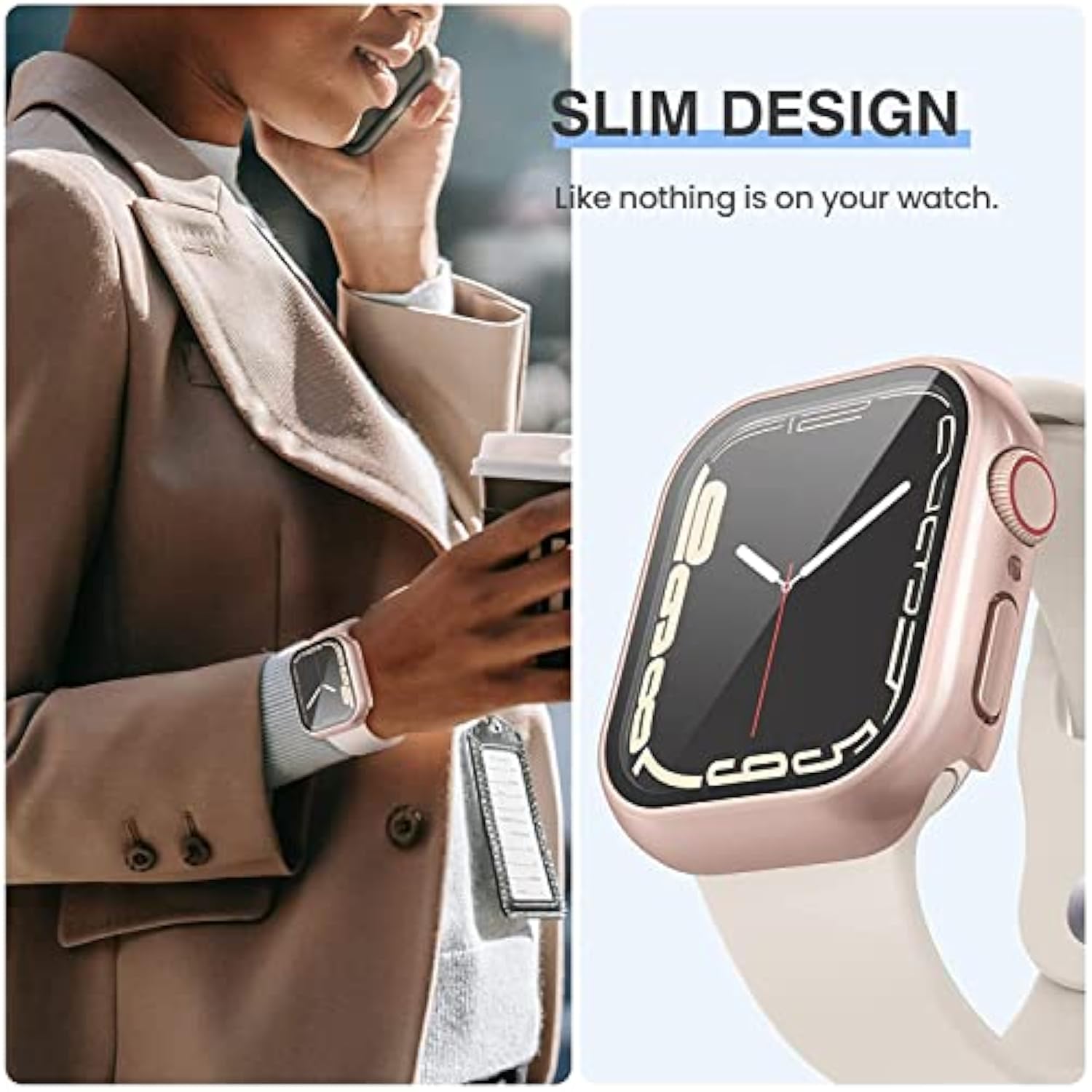 [3Pcs For Apple Watch Screen Protector Case 41Mm Series 9/8/7 Accessories, Iwatch Protective Face Cover For Women Men, Tempered Glass Film Hard Bumper For Iphone Watch 41 Mm