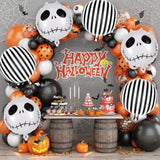 12 Pack Black White Skeleton Skull Foil Balloons Halloween Party Decorations