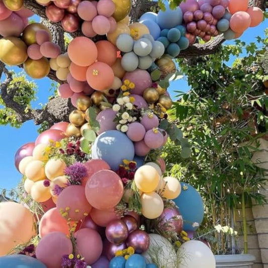 Pastel Balloon Garland Kit Rose Gold Purple Chrome Metallic Balloon Ki