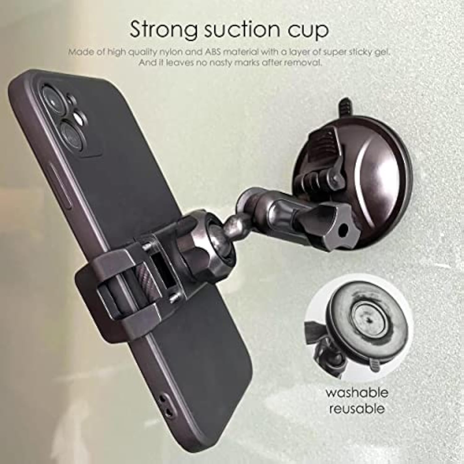 Universal Mirror Shower Phone Holder, Multidirectional Dual 360 Degree Rotating Suction Cup Phone Wall Mount Stand, Tiktok Youtube Vlog Video Recording Kit, Airplane Travel Essentials Accessories