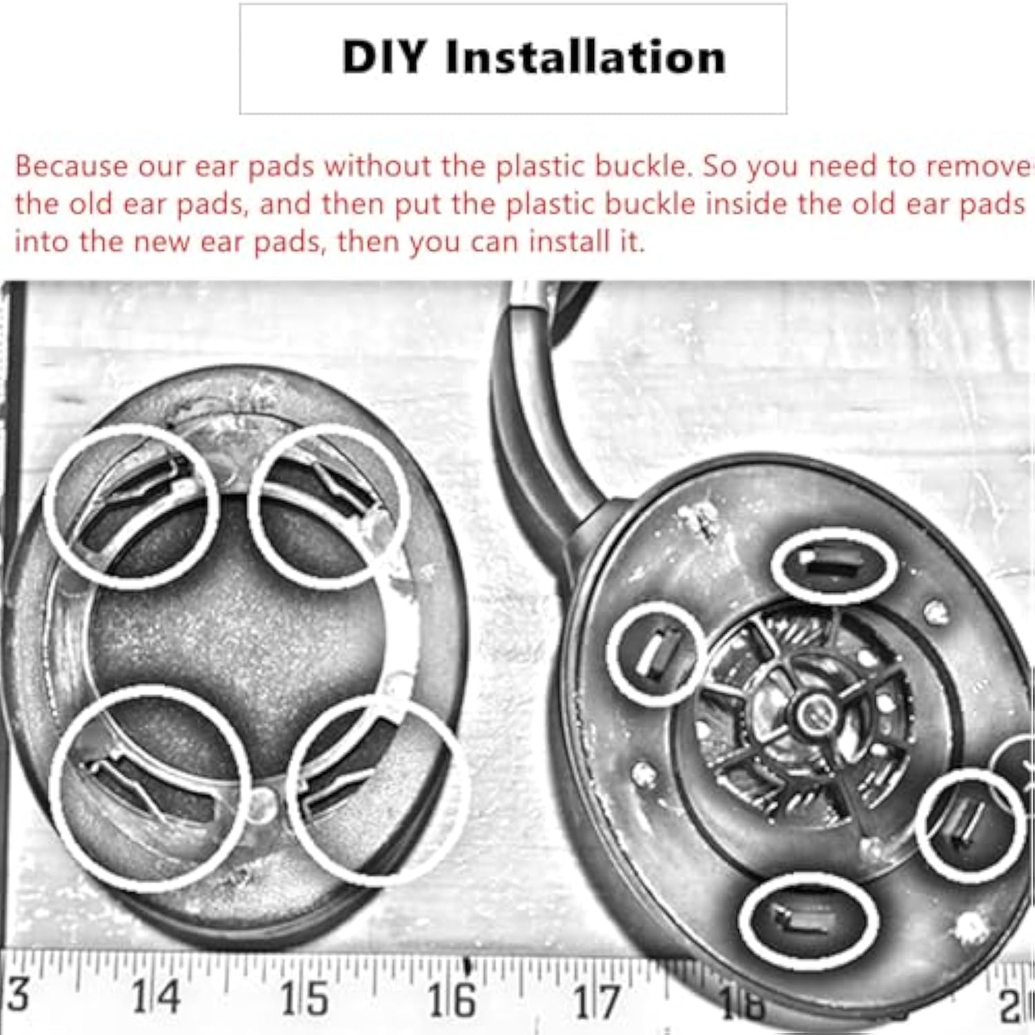 H5 Ear Pads Ear Cushions Earpads Replacement Compatible With Mpow 059 / H1 / H5 Bluetooth Headphone Protein Leather Black