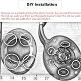 H5 Ear Pads Ear Cushions Earpads Replacement Compatible With Mpow 059 / H1 / H5 Bluetooth Headphone Protein Leather Black