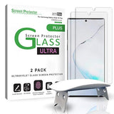 amFilm Ultra Glass Screen Protector for Samsung Galaxy Note 10 Plus, UV Gel Application, Compatible with UltraSonic FingerPrint Scanner for Galaxy Note 10 Plus(2019), Tempered Glass, 2 Pack