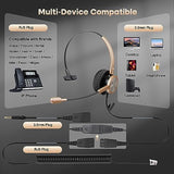 Telephone Headset with RJ9 for Cisco Phone Call Center Headset with Noise Cancelling Microphone with Extra 3.5mm Connector for Mobiles