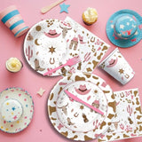 Western Cowgirl Party Decorations For Birthday Baby Shower, Wild West Pink Cowgirl Birthday Party Supplies, Paper Plate, Napkin, Cup, Tablecloth, Banner, Swirls, Cutlery, 24 Guests