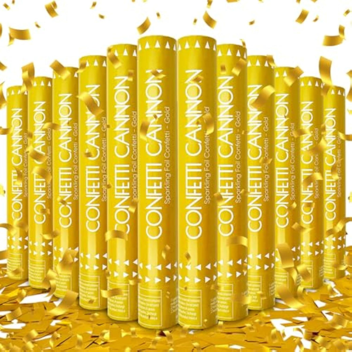 Confetti Cannon Gold Party Poppers 12 Inch Streamer Cannon 12 Pack Golden Party Poppers Shooters Foil Gold Popper Cannon Bulk For Wedding,Birthday,Graduation,New Year Celebration