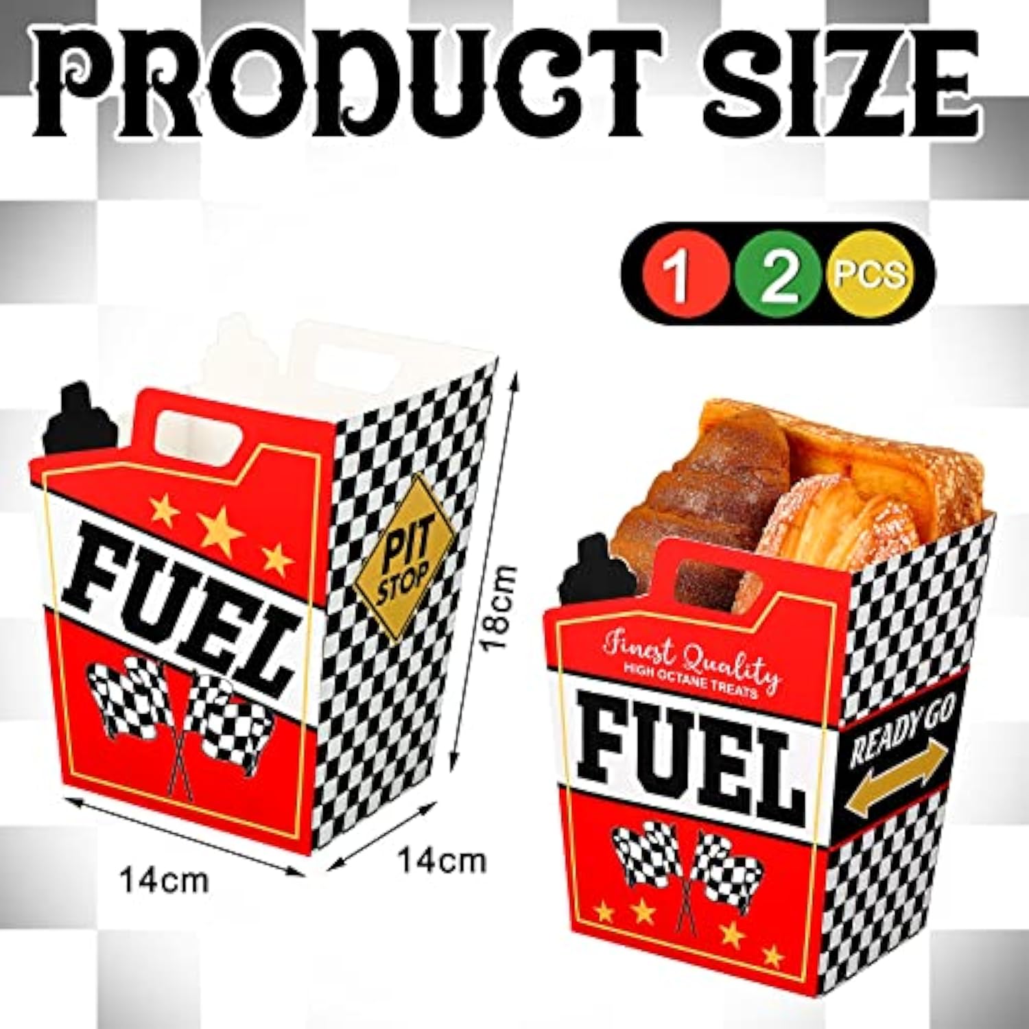 12 Pcs 7.1'' X 5.5'' Big Race Car Centerpieces Bucket Racing Birthday