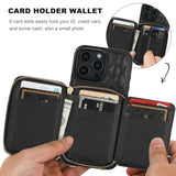 Crossbody Wallet Case For 16 Pro Max, Rfid Blocking Pu Leather Zipper Handbag Purse Flip Cover, Kickstand Folio Case With Card Slots Holder Wrist Strap Lanyard 5G 6.9 Inch (Black)