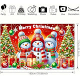 Merry Christmas Snowman Banner 71X43 Inches Christmas Holiday Decor For Home Living Room Bedroom Wall Hanging Festival Party Celebration Decoration Indoor Outdoor Scene