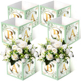 6 Pcs Baby Shower Flower Box Centerpieces with Letters - Gender Reveal Party Decor