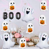 12PCS Halloween Balloon Set Black BOO Spooky Mylar Balloons for Baby Shower Party Decor