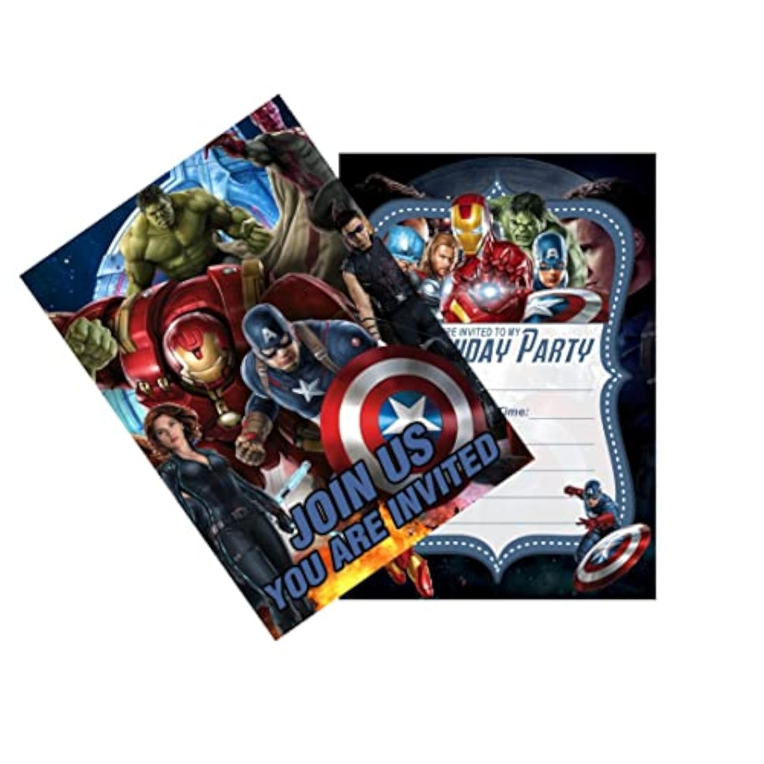 24Pcs Superhero Birthday Invitations,Superhero Party Invitations, Superhero Birthday Party Supplies Decoration (Invitations 24Pcs)