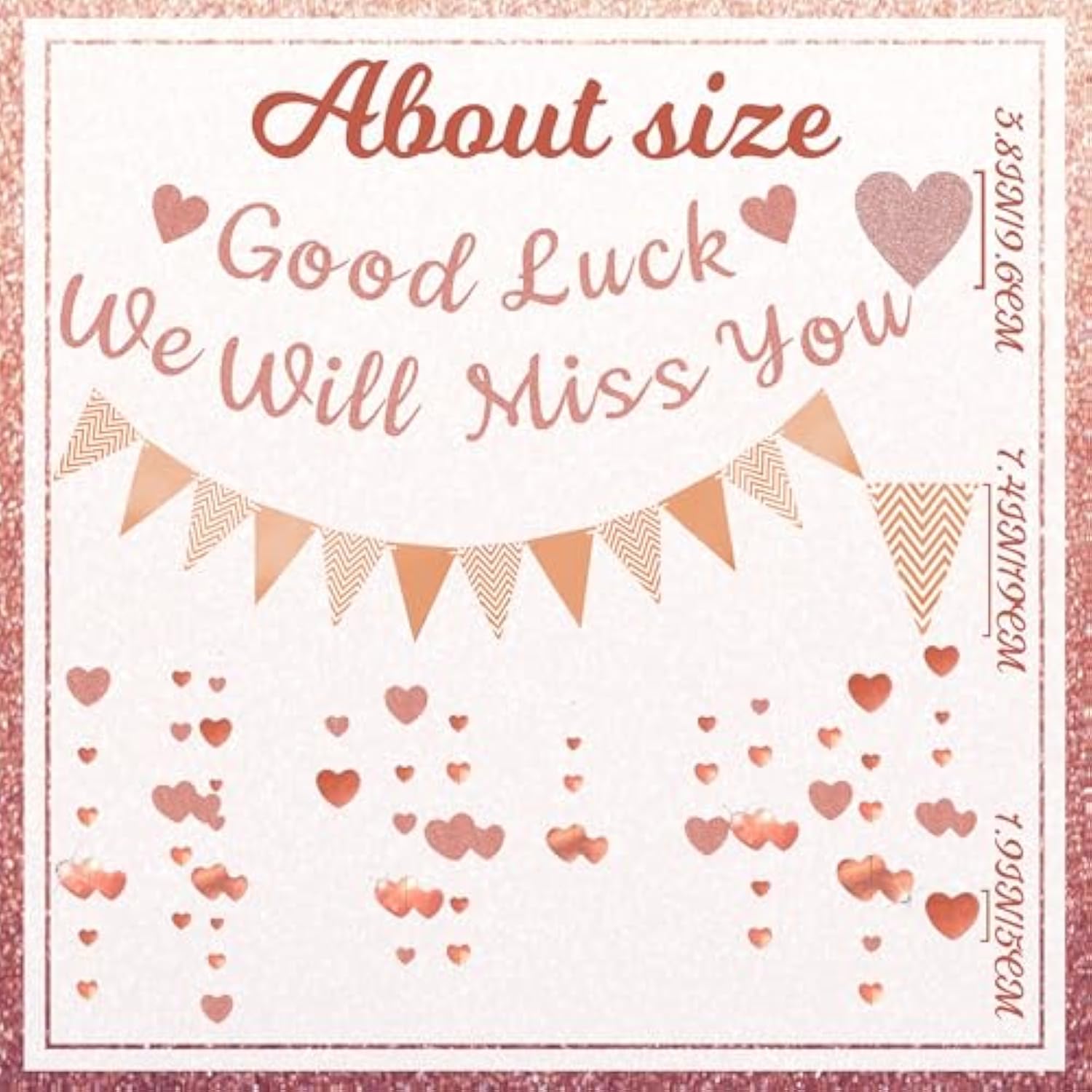 We Will Miss You Banner - Rose Gold Going Away Party Decorations Good Luck Banner Pennant Garland For Graduation Farewell Retirement Goodbye Coworker Leaving Party Decoration Supplies
