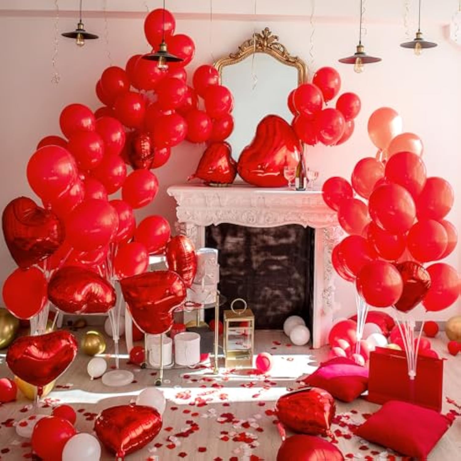 129Pcs Red Balloons Different Sizes 18 12 10 5 Inch For Garland Arch,