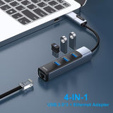 BENFEI 2in1 USB-C/USB 3.0 to Ethernet Adapter with 3*USB 3.0 Ports Compatible