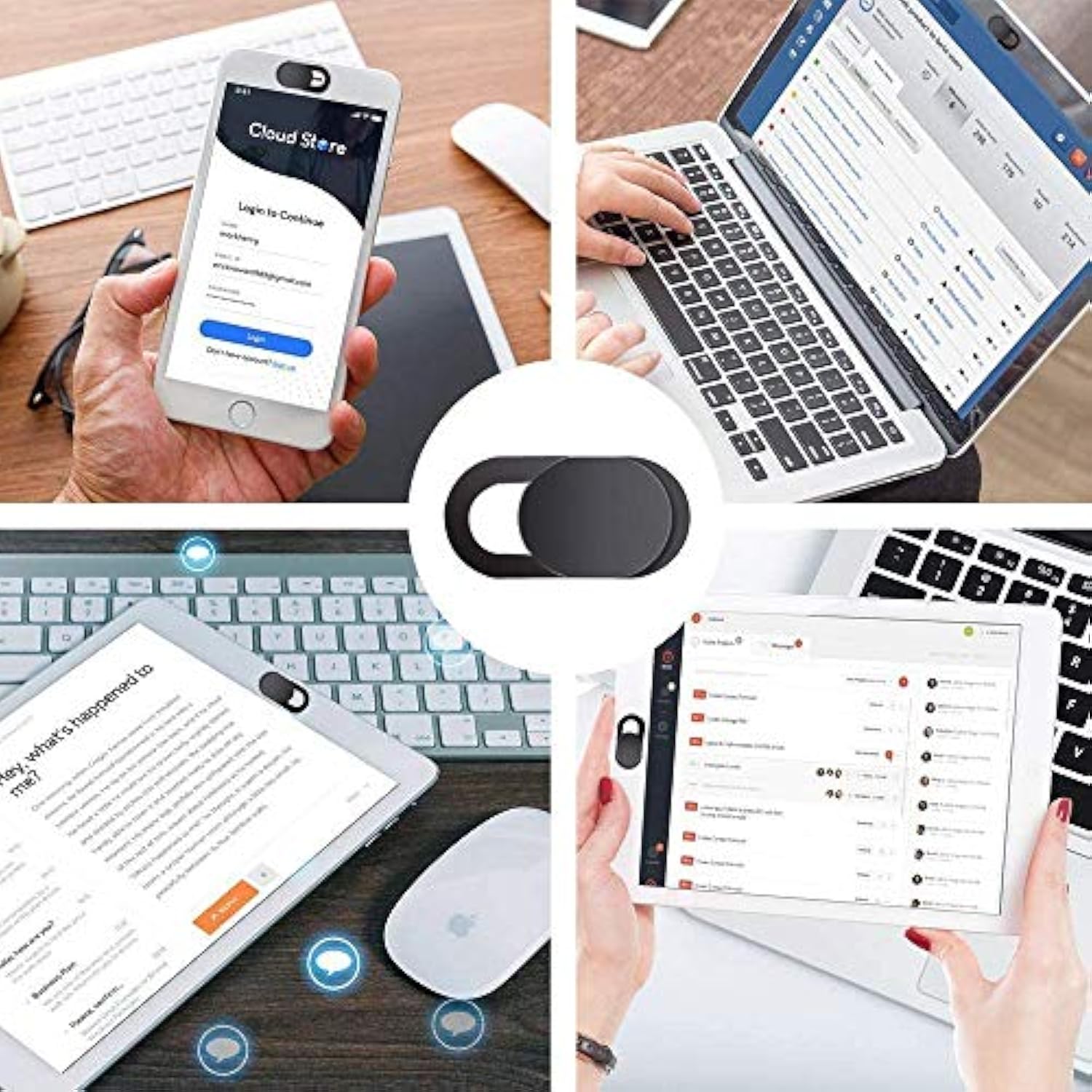 Webcam Cover,3 Pcs Camera Cover Slide, Ultra-Thin Webcam Cover Slide Compatible For Laptop Desktops, Macbook, Pc, Tablet, Cell Phone And More Accessories -Protect Your Privacy Security (3-Pack)