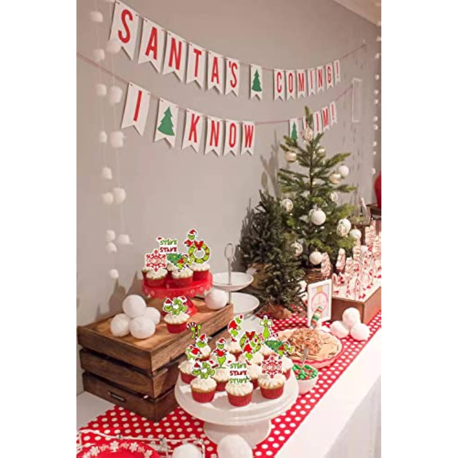 Christmas Cupcake Toppers 48 Pcs Cake Topper Christmas Party Decorations Santa Xmas Theme Birthday Party Decorations Supplies