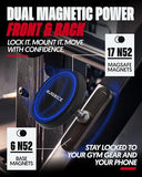 Magnetic Gym Phone Mount for MagSafe Accessories Dual Magnet Stand for iPhone 17 and Android compatible with MagSafe Phone Stand with Alloy Base Gym