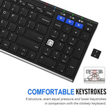 Hb193 Universal Bluetooth Keyboard Multi-Device Stainless Steel Full Size Wireless Keyboard For Windows, Ios, Android, Computer Desktop Laptop Surface Tablet Smartphone Rechargeable Battery