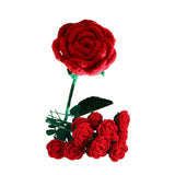 Crochet Flowers,1Pcs Knitted Artificial Wool Red Rose For Girl Gift Wedding Bouquet Mothers Day Anniversary Valentine'S Day Women'S Day