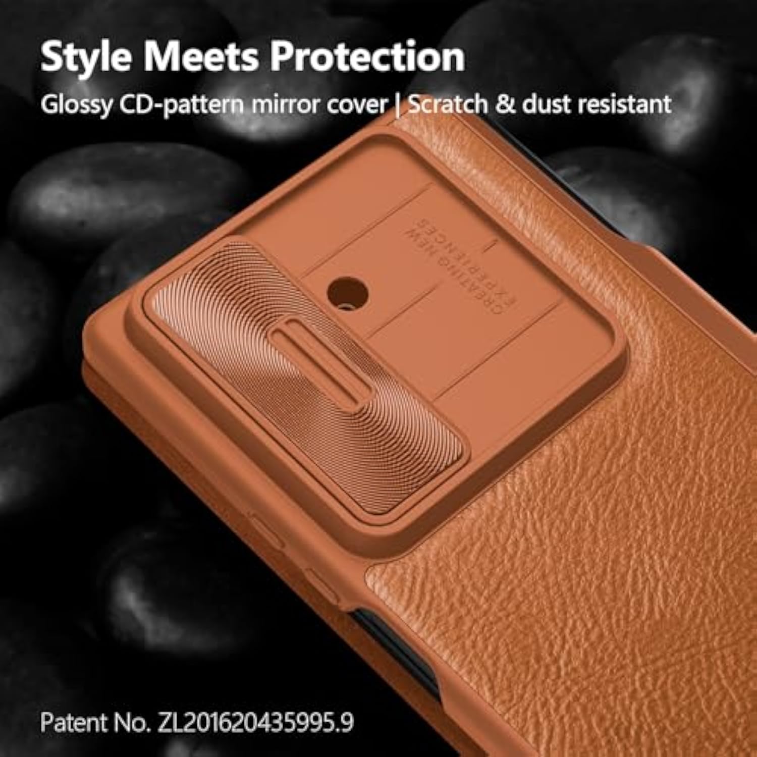 For Samsung Galaxy Z Fold 7 Wallet Case With S Pen Holder & Stylus, [Slide Camera Cover][Hinge Protection] Premium Leather Shockproof Slim Cover Flip Phone Case For Galaxy Z Fold 7 Brown