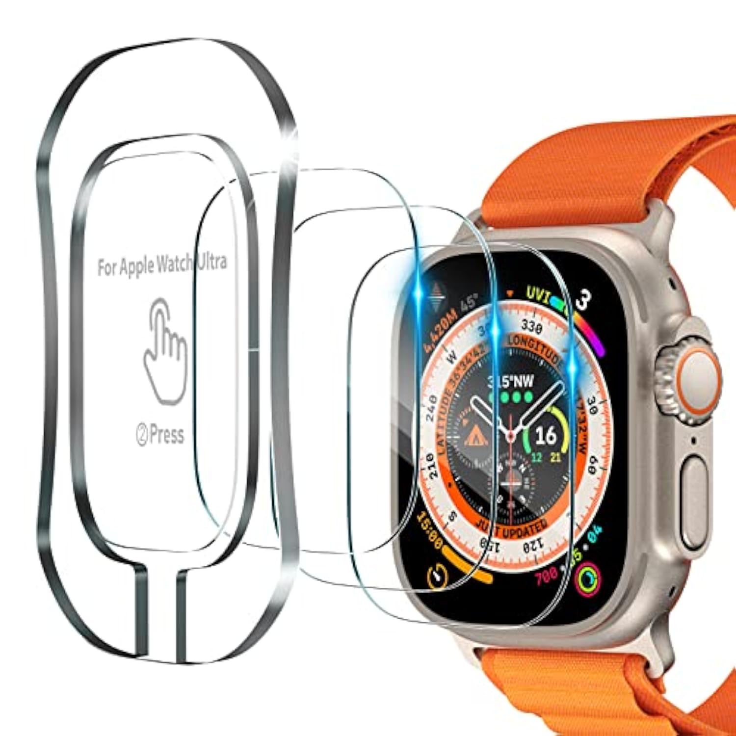 3 Pack Screen Protector Compatible With Watch Ultra 2/1 49Mm, Screen Protector With Easy Installation Kit For Iwatch Ultra 49Mm, Full Coverage