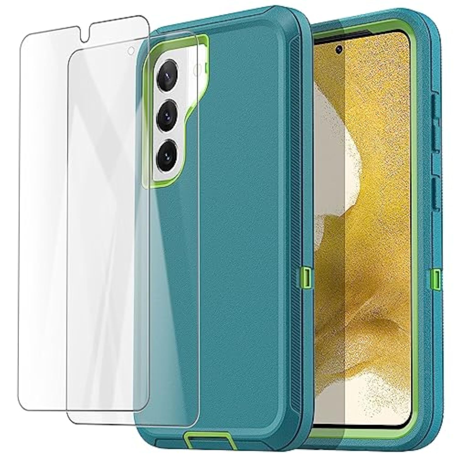 Samsung Galaxy S22 Heavy Duty Rugged Shockproof Phone Case with Screen Protector, Military Grade Protection for Samsung S22 6.1 Inch