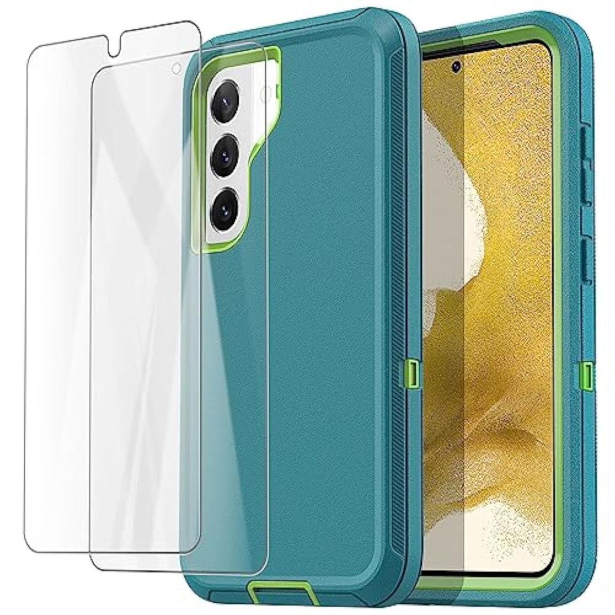 Samsung Galaxy S22 Heavy Duty Rugged Shockproof Phone Case with Screen Protector, Military Grade Protection for Samsung S22 6.1 Inch