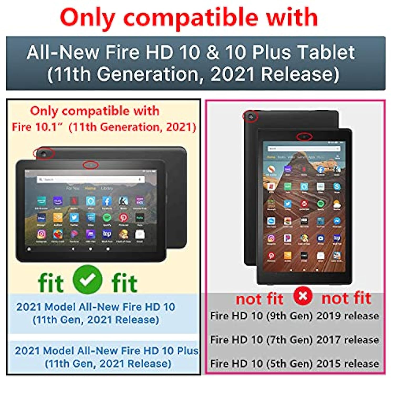 Kindle Fire Hd 10 Tablet Case (Only Fits 11Th Generation, 2021 Release) With P
