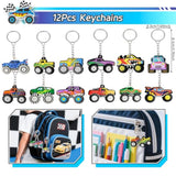 Monster Truck Party Favors Car Game Birthday Supplies, Non-Woven Gift Bags Keychains Slap Bracelets Diy Stickers, Kid Boy Wheels Toy Goodie Bag Stuffer Monster Truck Birthday Decorations