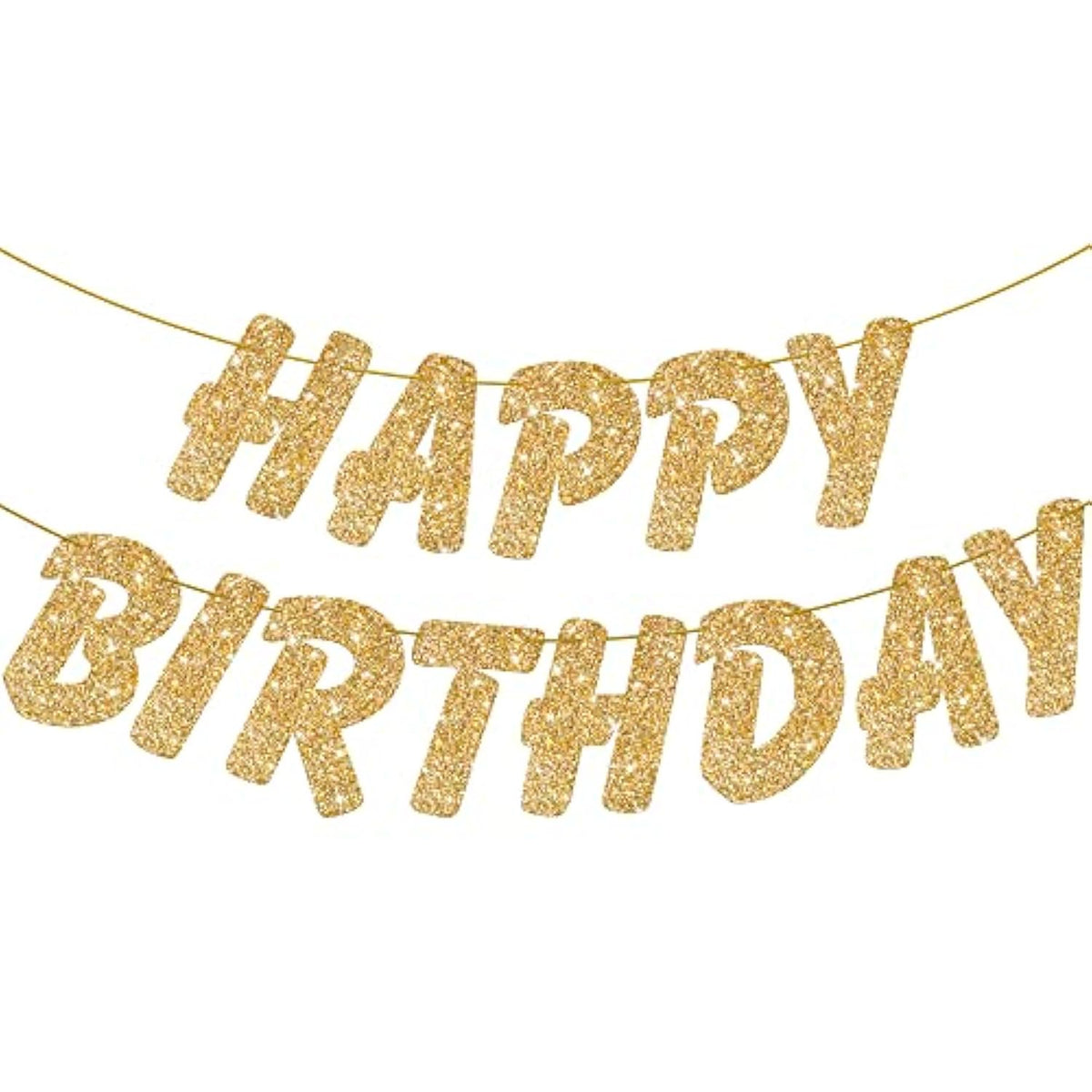 Glitter Gold Happy Birthday Banner 10ft Party Decorations