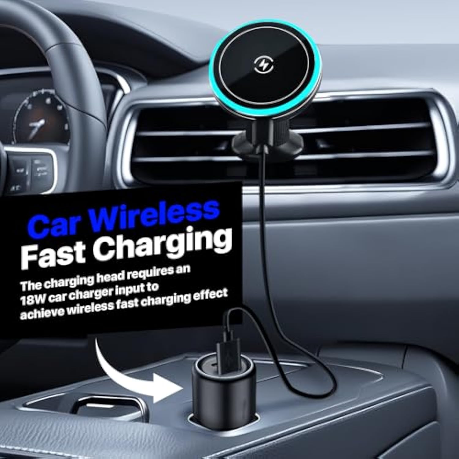 For 15W Magsafe Car Mount Charger,Magnetic Wireless Car Charger For Iphone 16/15/14/13/12 Series, Auto- Magnetic Tight Phone Holder With Fast Charging, Secure Air Vent, 360° Adjustable,(A10K)