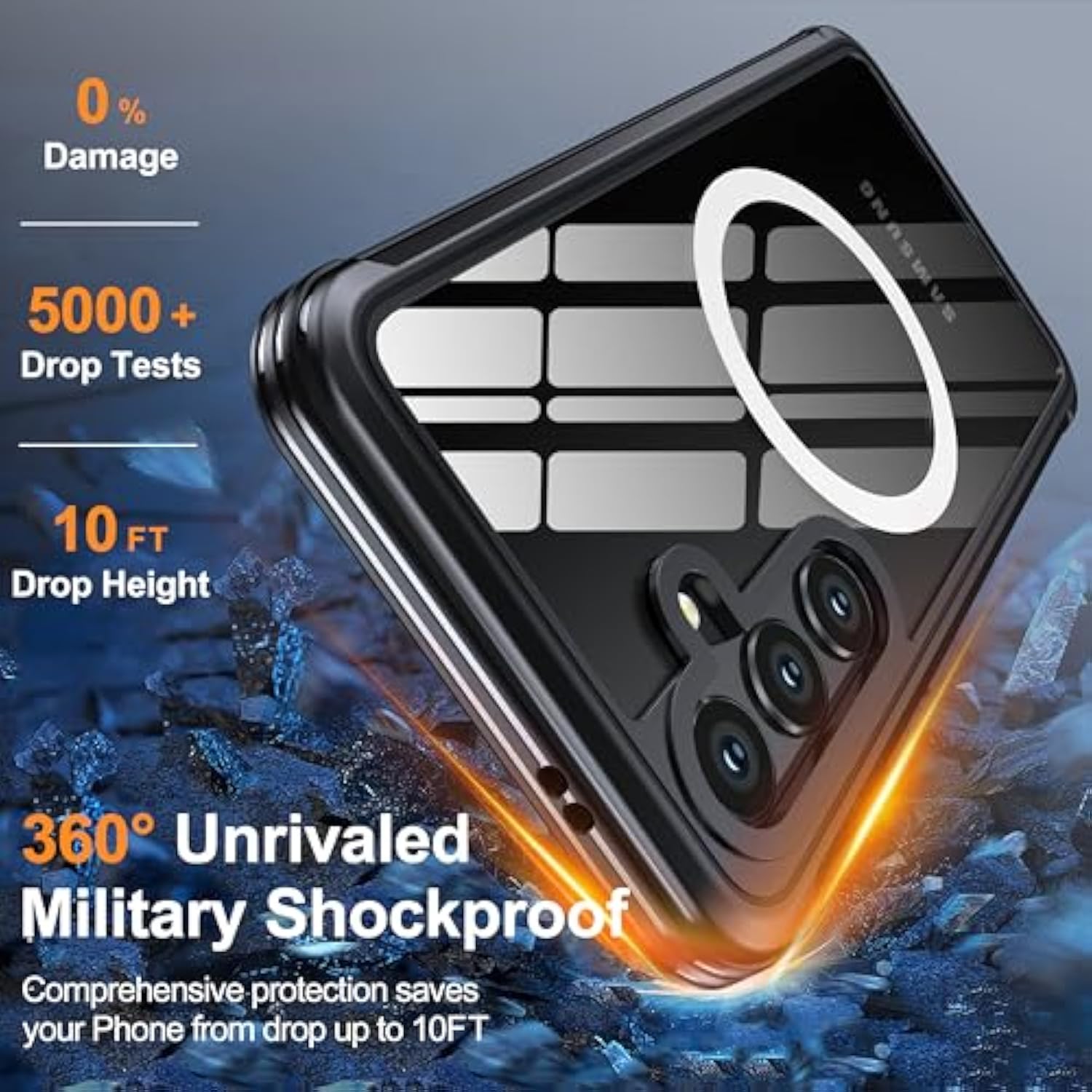 For Samsung Galaxy S25 Case, Privacy Case With Built-In Anti Peep Screen Protector [Military Grade Protection] Shockproof Anti Spy Magnetic Back Phone Case For Galaxy S25, Black