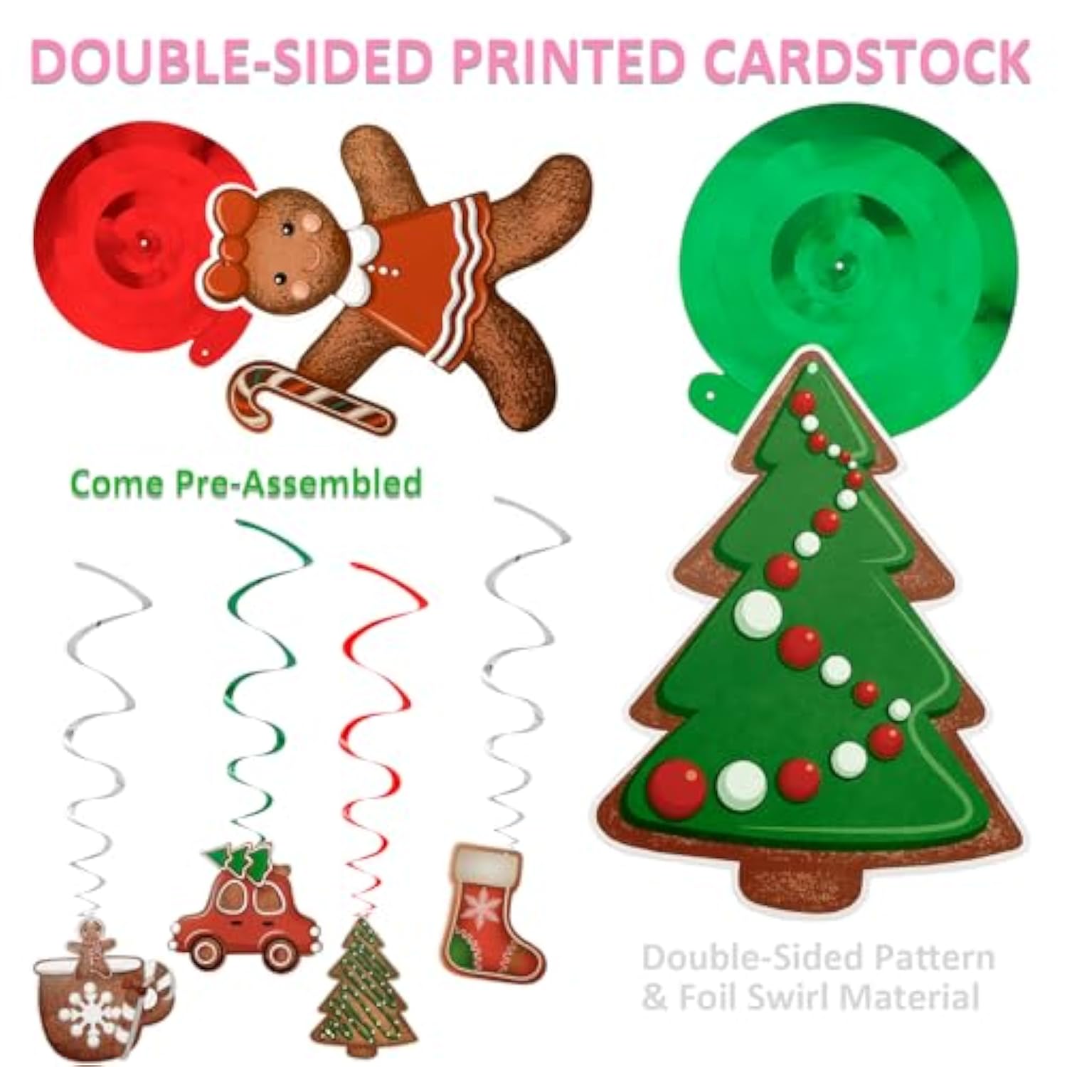 Gingerbread Party Decorations Gingerbread Merry Christmas Banner Gingerbread Theme Christmas Decorations Pre-Assembled Ginger Bread Christmas Decor Christmas Holiday Party Supplies Home Office Fireplace Decoration