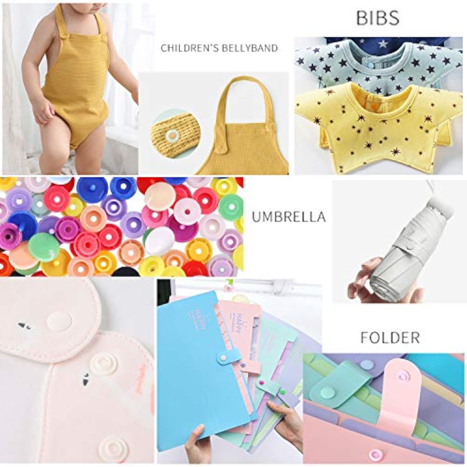 1440Pcs Plastic Snap Buttons No-Sew Snap Fasteners T5 Snaps With Snaps