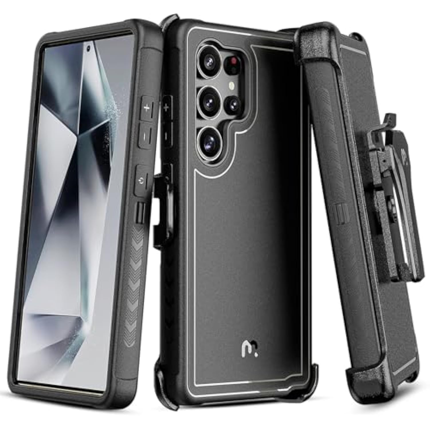 Maverick Series For Samsung Galaxy S25 Ultra Case With Belt Clip Holster, 6.9 Inch, Heavy Duty Military Grade Drop Protective Case W 360° Rotating Stand (No Screen Protector) Black