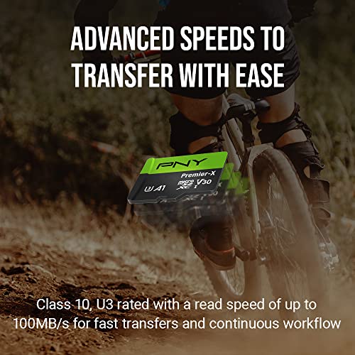 P-Sdu128X2V31100Px-Ge 128Gb Premier-X Class 10 U3 V30 Microsdxc Flash Memory Card 2-Pack - 100Mb/S, Class 10, U3, V30, A1, 4K Uhd, Full Hd, Uhs-I, Micro Sd