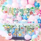4 Pcs Flower Banner Garland Wildflower Party Decorations Groovy Boho Floral Spring Leaf Banners For Girl Women Birthday Bridal Baby Shower Garden Wedding Wall Classroom Backdrop Party Supplies