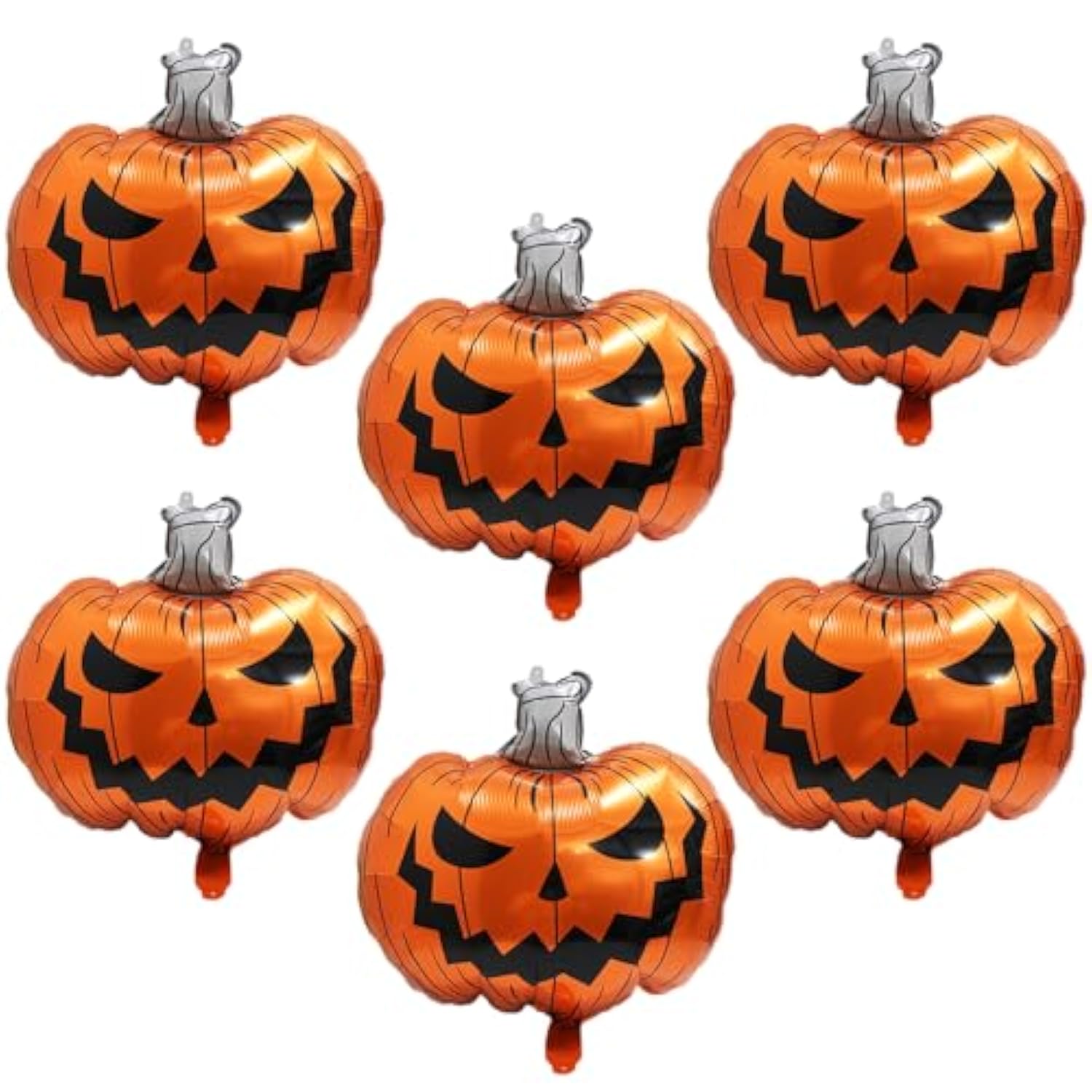 6Pcs Halloween Pumpkin & Ghost Foil Balloons - Boo Spooky Party Decorations for Kids