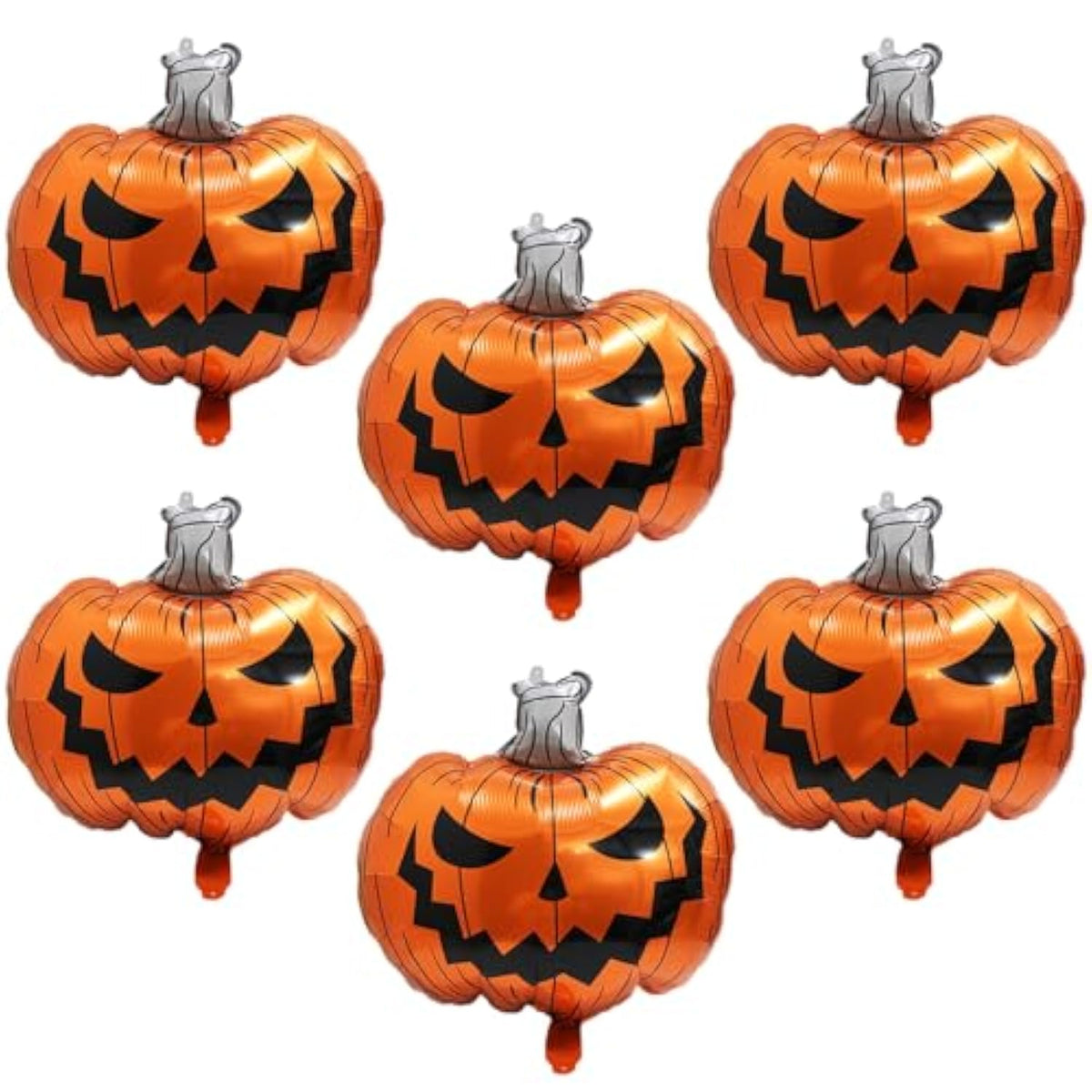 6Pcs Halloween Pumpkin & Ghost Foil Balloons - Boo Spooky Party Decorations for Kids