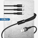 [2 Pack] Multi Charging Cable, 5Ft 3 In 1 Nylon Braided Usb Multiple Charger Fast Charging Cord Compatible With Most Smart Phones & Pads