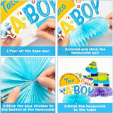 12Pcs Taco Bout A Boy Gender Reveal Honeycomb Centerpiece, It'S A Boy