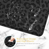 Black Leopard Print Mouse Pad,Large Gaming Desk Pad With Stitched Edges, Extended Computer Mouse Pad Water-Resistant Writing Pads With Non-Slip Rubber Base 31.5 X 11.8 In,With Coasters