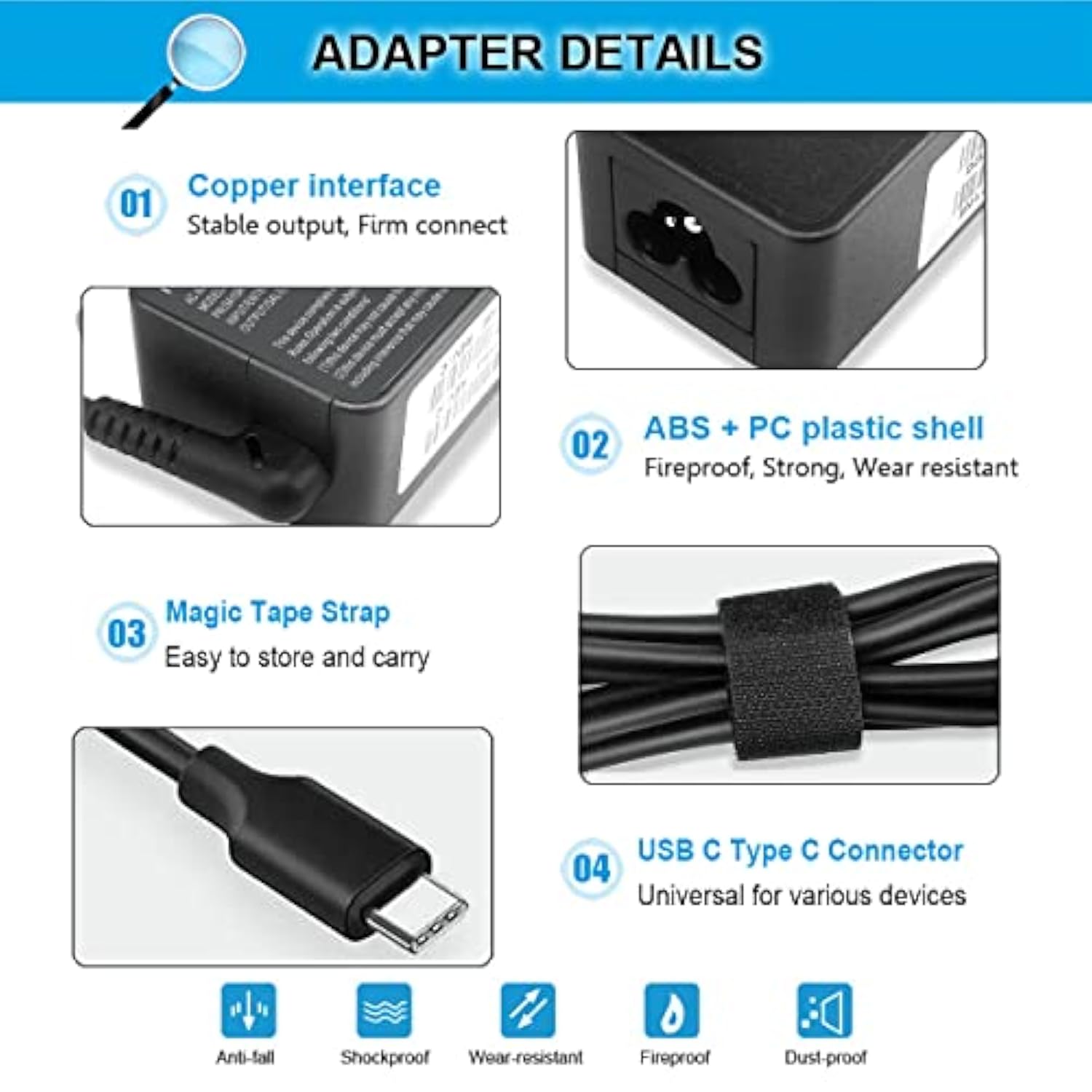 45W Type C Usb C L43407-001 Charger For Hp Chromebook X360 14 14A G5 11 11A G8